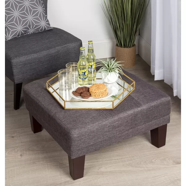 Kate and Laurel Felicia Modern Glam Decorative Metal and Mirror Hexagon Shaped Storage Organizer Vanity Tray GoldGold