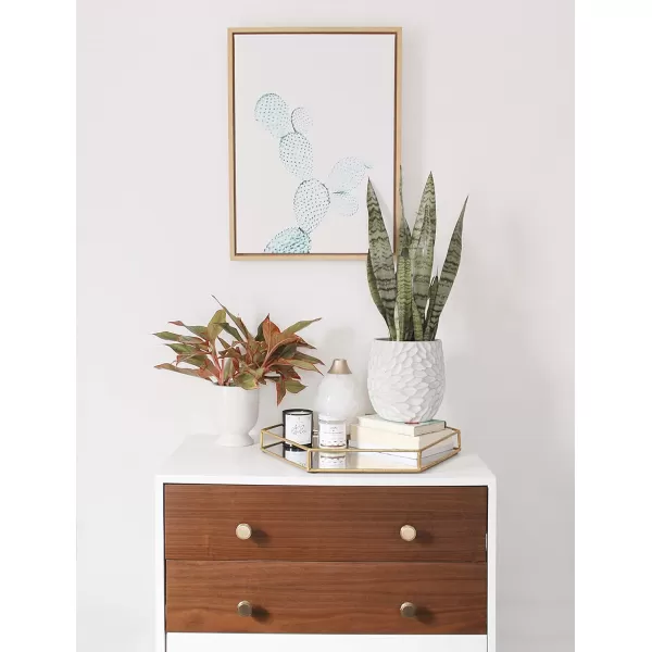 Kate and Laurel Felicia Modern Glam Decorative Metal and Mirror Hexagon Shaped Storage Organizer Vanity Tray GoldGold