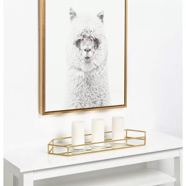 Kate and Laurel Felicia Modern Glam Long Metal Mirrored Vanity Storage Organizer Tray GoldGold