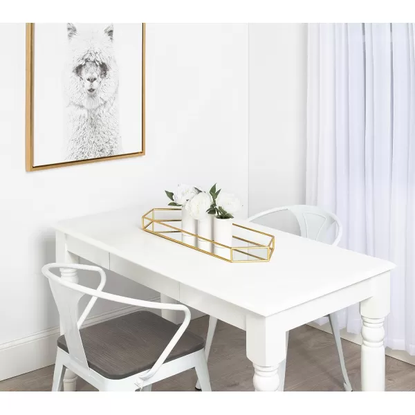 Kate and Laurel Felicia Modern Glam Long Metal Mirrored Vanity Storage Organizer Tray GoldGold