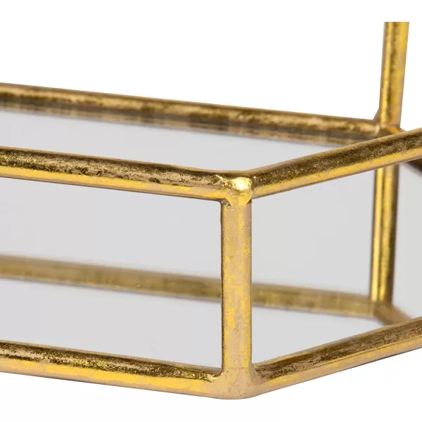 Kate and Laurel Felicia Modern Glam Long Metal Mirrored Vanity Storage Organizer Tray GoldGold