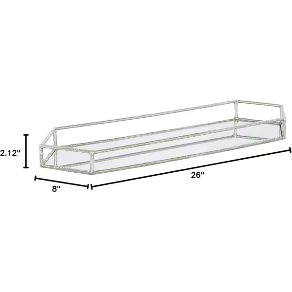 Kate and Laurel Felicia Modern Glam Long Metal Mirrored Vanity Storage Organizer Tray GoldSilver
