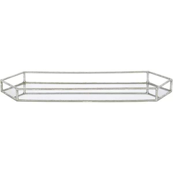 Kate and Laurel Felicia Modern Glam Long Metal Mirrored Vanity Storage Organizer Tray GoldSilver