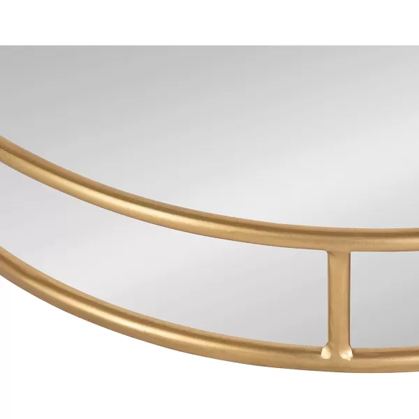 Kate and Laurel Felicia Modern Glam Metal Nesting Trays  Decorative Round Shape with Handles and Mirror Surface Set of 2 Gold