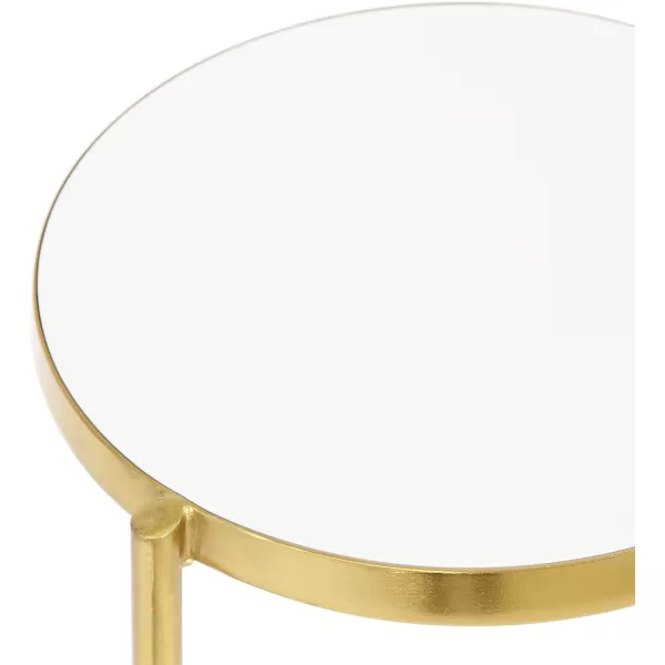 Kate and Laurel Fields Modern Tri Level Plant Stand White and Gold 10 x 10 x 30 Decorative Wood and Metal Multi Tiered PlanterWhiteGold