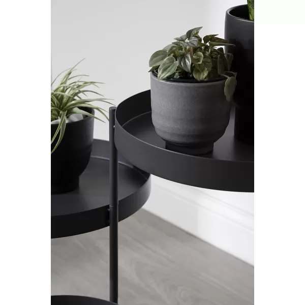 Kate and Laurel Finn Modern TriLevel Plant Stand 13 x 13 x 22 Gold Indoor MultiTiered Plant StandGray