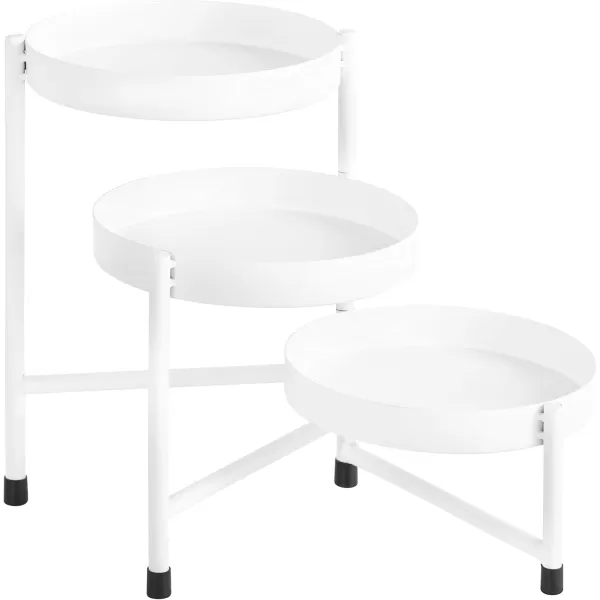 Kate and Laurel Finn Modern TriLevel Plant Stand 725 x 725 x 10 Gold Indoor MultiTiered Plant Stand for TabletopWhite