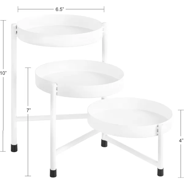 Kate and Laurel Finn Modern TriLevel Plant Stand 725 x 725 x 10 Gold Indoor MultiTiered Plant Stand for TabletopWhite