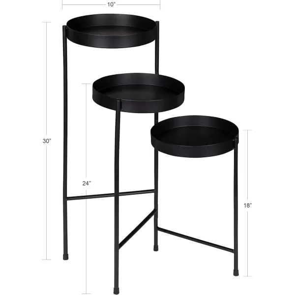 Kate and Laurel Finn TriLevel Metal Plant Stand Black