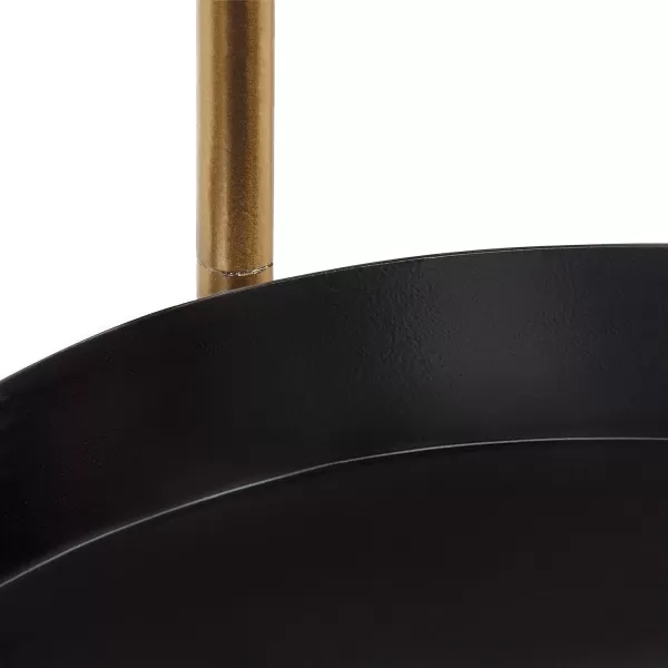 Kate and Laurel Finn TriLevel Metal Plant Stand Black and Gold Decorative Hinged Tray Stand DisplayBlackGold