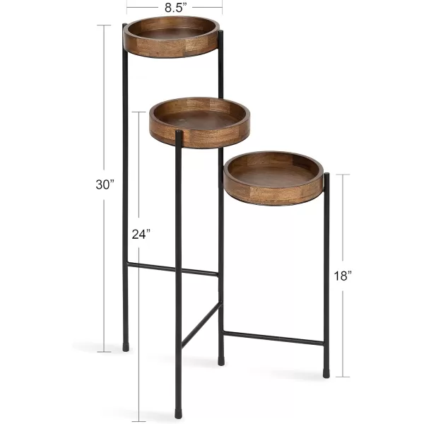 Kate and Laurel Finn TriLevel Metal Plant Stand Silver