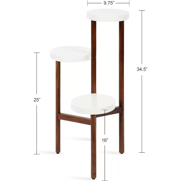 Kate and Laurel Fitley Wooden Plant Stand 16x16x35 NaturalWhiteWalnut Brown
