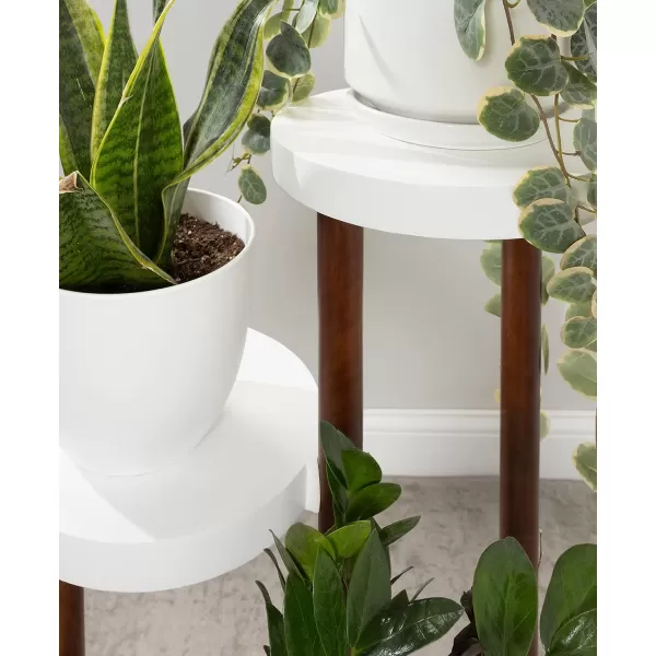Kate and Laurel Fitley Wooden Plant Stand 16x16x35 NaturalWhiteWalnut Brown