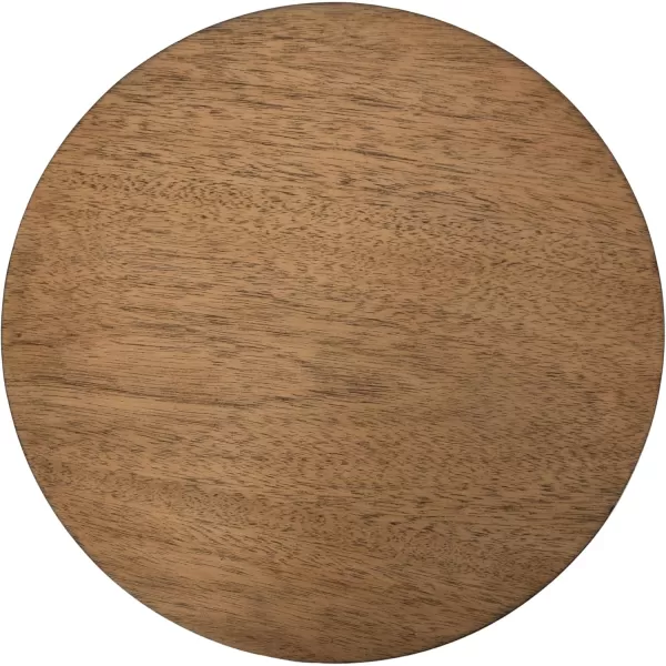 Kate and Laurel Foxford Tiered Round Drink Table 12 x 12 x 30 Natural Brown Transitional TwoTier Circle Plant Stand Table for Use as Living Room Pedestal Table or Small Bedroom Nightstand