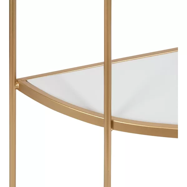 Kate and Laurel Freade Modern 3 Tier Shelf 22 x 8 x 32 White and Gold Decorative Glam Shelf for Storage and Display