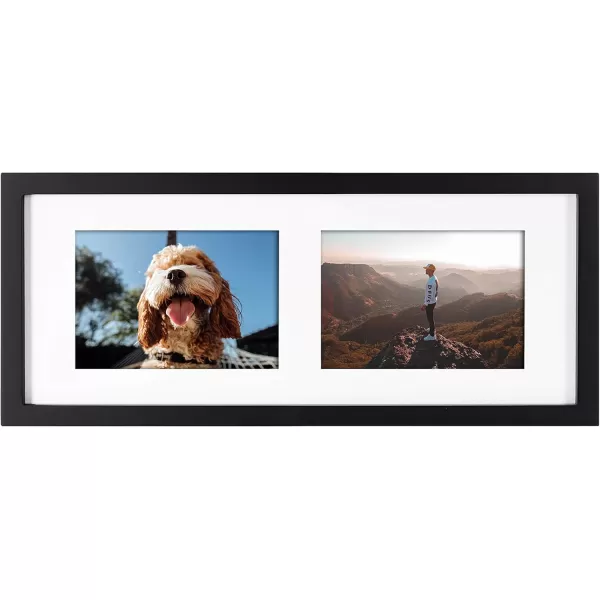 Kate and Laurel Gallery Modern Photo Collage Frame Set Set of 5 Black Transitional Picture Frame Collage Collection for Wall