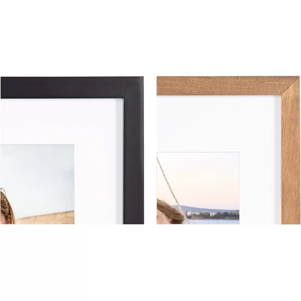 Kate and Laurel Gallery Wall Frame and Shelf Kit Set of 10 Three Modern Glam Finishes Assorted Size Photo FramesRustic BrownBlack