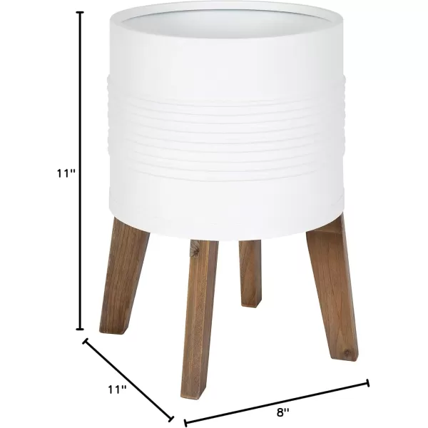Kate and Laurel Gavri Casual Farmhouse Galvanized Metal Planter with Rustic Wood Stand