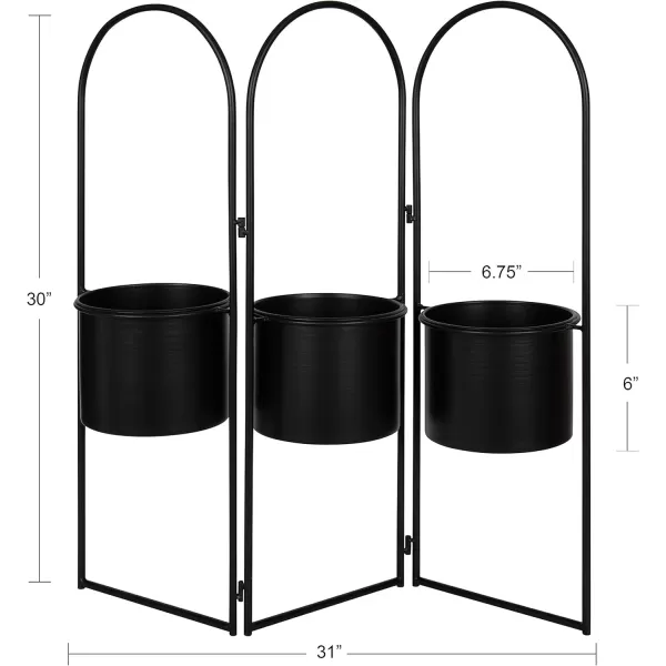 Kate and Laurel Gayla Modern Metal Arch Planter 31 x 75 x 30 Black Arched 3Panel Indoor Freestanding Planter