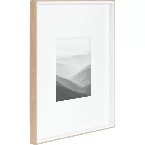 Kate and Laurel Gibson Modern Wall Picture Frame Set of 3 14x18 matted to 11x14 White and Natural Modern ThreePiece Frame Set for Gallery Wall Frame Set in Living Room Wall DecorWhiteNatural