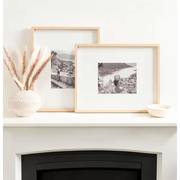 Kate and Laurel Gibson Modern Wall Picture Frame Set of 3 16x20 matted to 8x10 Black ThreePiece Frame Set for Gallery Wall Frame Set in Living Room Wall DcorNatural