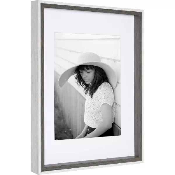 Kate and Laurel Gibson Modern Wall Picture Frame Set of 3 16x20 matted to 8x10 Black ThreePiece Frame Set for Gallery Wall Frame Set in Living Room Wall DcorGrayWhite