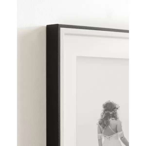 Kate and Laurel Gibson Modern Wall Picture Frame Set of 3 16x20 matted to 8x10 Black ThreePiece Frame Set for Gallery Wall Frame Set in Living Room Wall DcorBlackWhite