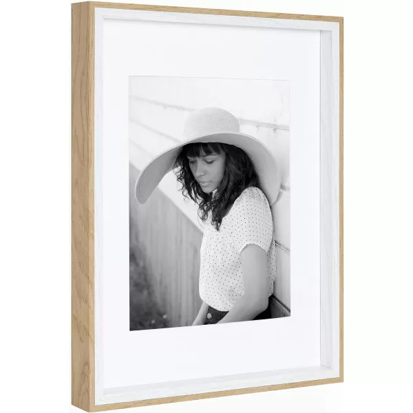 Kate and Laurel Gibson Modern Wall Picture Frame Set of 3 16x20 matted to 8x10 Black ThreePiece Frame Set for Gallery Wall Frame Set in Living Room Wall DcorWhiteNatural