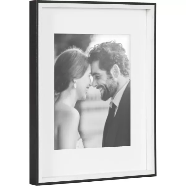 Kate and Laurel Gibson Modern Wall Picture Frame Set of 3 16x20 matted to 8x10 Black ThreePiece Frame Set for Gallery Wall Frame Set in Living Room Wall DcorBlackWhite