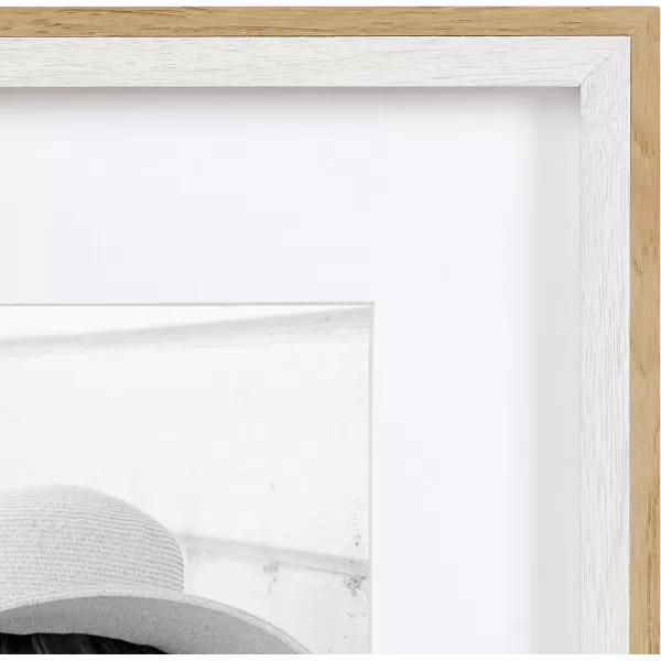 Kate and Laurel Gibson Modern Wall Picture Frame Set of 3 16x20 matted to 8x10 Black ThreePiece Frame Set for Gallery Wall Frame Set in Living Room Wall DcorWhiteNatural