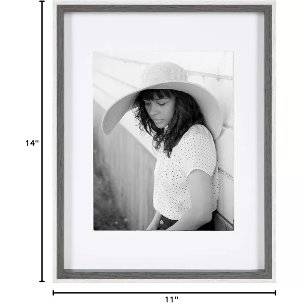 Kate and Laurel Gibson Modern Wall Picture Frame Set of 3 16x20 matted to 8x10 Black ThreePiece Frame Set for Gallery Wall Frame Set in Living Room Wall DcorGrayWhite