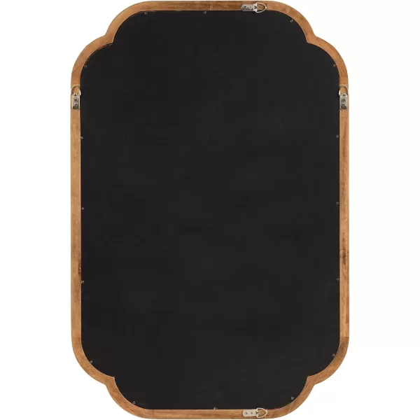 Kate and Laurel Glenby Transitional Scalloped Wall Mirror 24 x 36 Rustic Brown Wooden Farmhouse Bathroom Mirror with Rounded and Stepped Frame ProfileRustic Brown