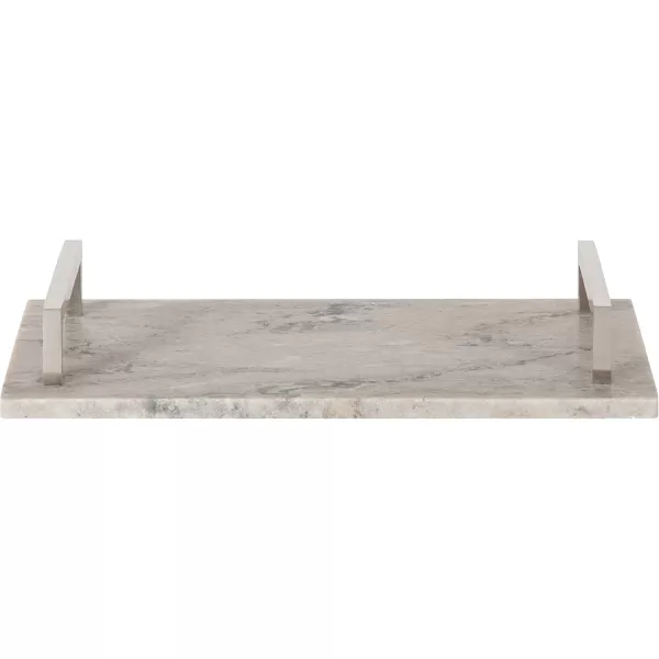 Kate and Laurel Graycott Modern Marble Tray 8 x 16 Gray Decorative Authentic Tray for Vanity or OttomanBrown