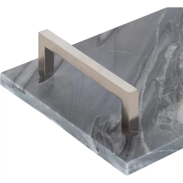 Kate and Laurel Graycott Modern Marble Tray 8 x 16 Gray Decorative Authentic Tray for Vanity or OttomanGray