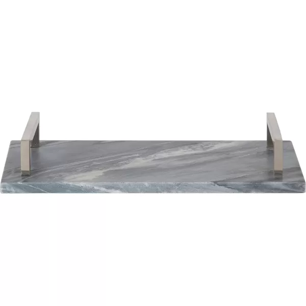 Kate and Laurel Graycott Modern Marble Tray 8 x 16 Gray Decorative Authentic Tray for Vanity or OttomanGray
