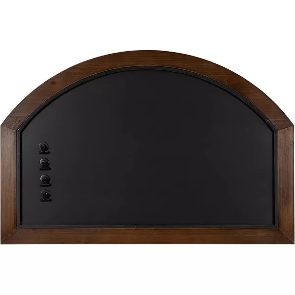 Kate and Laurel Haldron Four Included Clips Traditional Arch Magnetic Chalkboard for Wall Organization and Decor Styling 36 x 24 Walnut Brown