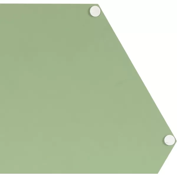 Kate and Laurel Halsey Decorative Hexagon Tray with Gold Metal Handles 18 x 16 Green and Gold Modern Glam Serving Tray with Handles for Living Room Decor