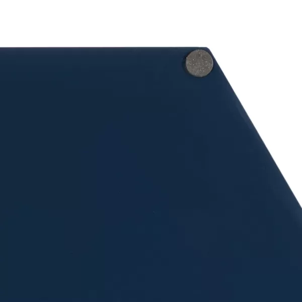 Kate and Laurel Halsey Decorative Hexagon Tray with Gold Metal Handles 18 x 16 Navy Blue and Gold Modern Glam Serving Tray with Handles for Living Room DecorNavy Blue