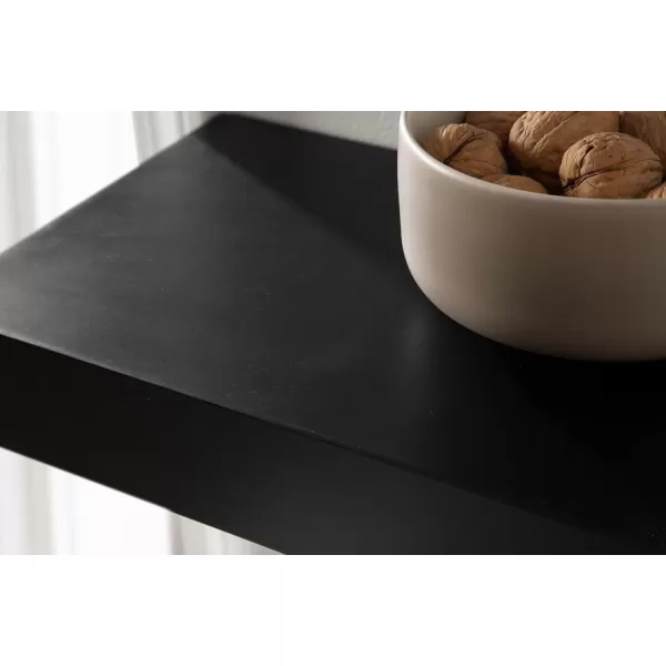 Kate and Laurel Havlock Modern Natural Floating Shelves Set of 3 12 x 8 Black Functional Bathroom and Kitchen Shelves for Storage and DisplayBlack