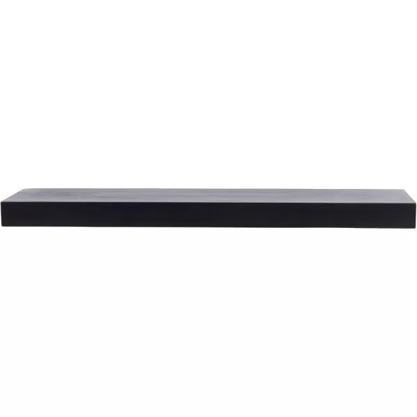 Kate and Laurel Havlock Modern Natural Floating Shelves Set of 3 12 x 8 Black Functional Bathroom and Kitchen Shelves for Storage and DisplayBlack