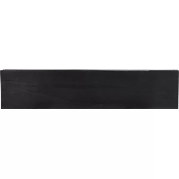 Kate and Laurel Havlock Modern Natural Floating Shelves Set of 3 12 x 8 Black Functional Bathroom and Kitchen Shelves for Storage and DisplayBlack