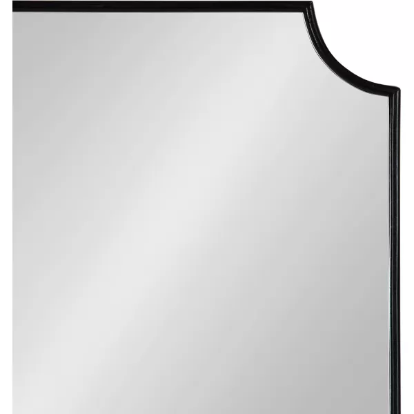 Kate and Laurel Healey Traditional Scalloped Wall Mirror with Slim Frame for Simple Home Decor 22x30 BlackBlack