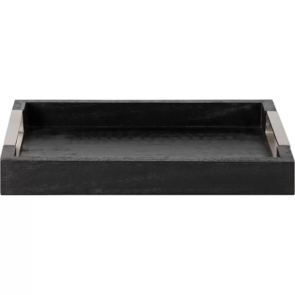Kate and Laurel Heller Modern Rectangular Tray 12 x 16 Black Wood Tray for Storage and DisplayBlack