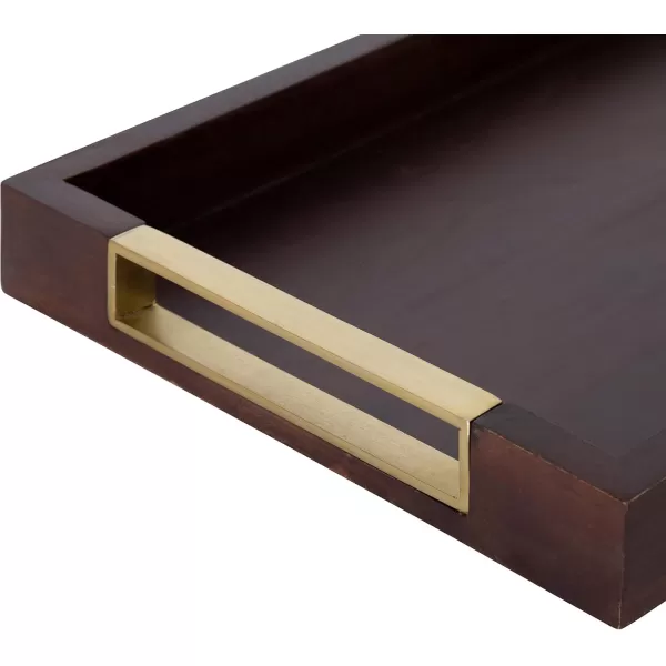 Kate and Laurel Heller Modern Rectangular Tray 12 x 16 Black Wood Tray for Storage and DisplayBrown