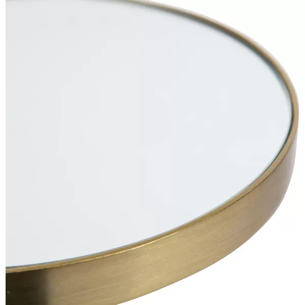 Kate and Laurel Hescott Modern Decorative Round Pedestal Use as Indoor Plant Stand or Living Room Accent Table 10x10x24 BlackGoldGold