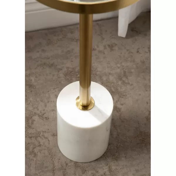 Kate and Laurel Hescott Modern Decorative Round Pedestal Use as Indoor Plant Stand or Living Room Accent Table 10x10x24 BlackGoldGold