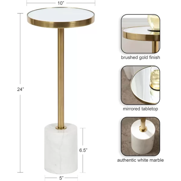 Kate and Laurel Hescott Modern Decorative Round Pedestal Use as Indoor Plant Stand or Living Room Accent Table 10x10x24 BlackGoldGold