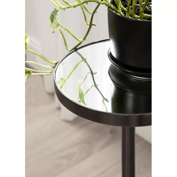 Kate and Laurel Hescott Modern Decorative Round Pedestal Use as Indoor Plant Stand or Living Room Accent Table 10x10x24 BlackGoldPewter