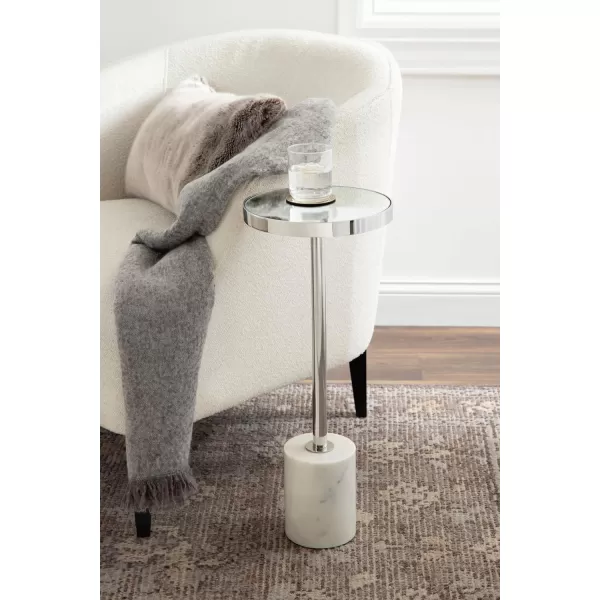 Kate and Laurel Hescott Modern Decorative Round Pedestal Use as Indoor Plant Stand or Living Room Accent Table 10x10x24 BlackGoldSilver