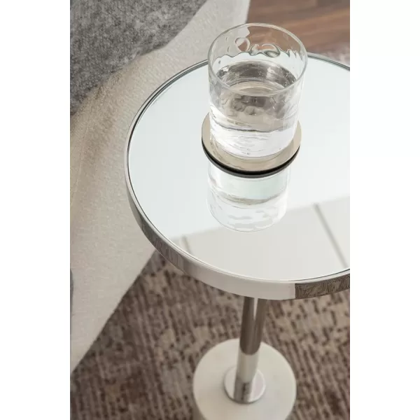 Kate and Laurel Hescott Modern Decorative Round Pedestal Use as Indoor Plant Stand or Living Room Accent Table 10x10x24 BlackGoldSilver